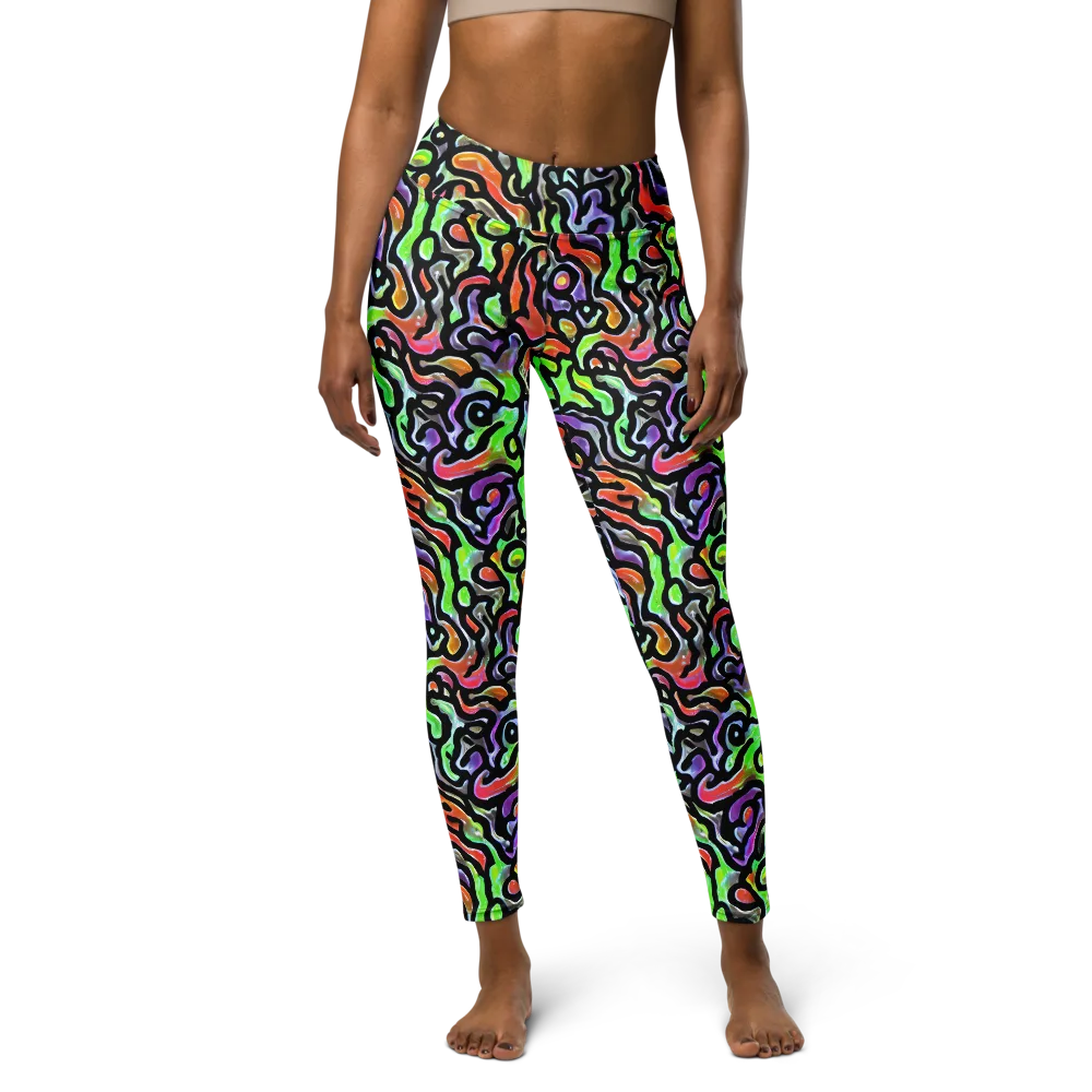 Synthetic Aurora on Yoga Leggings — Front
