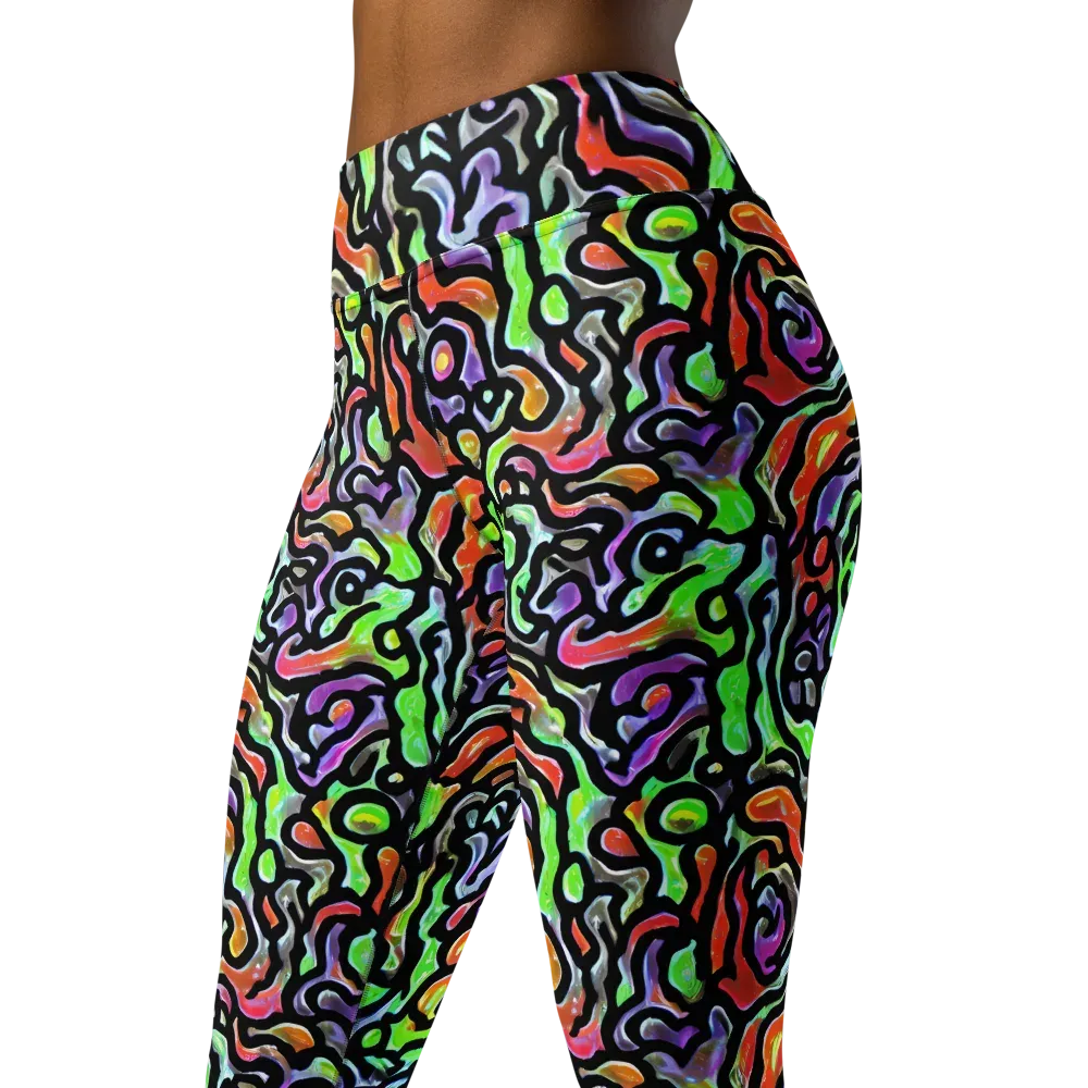 Synthetic Aurora on Yoga Leggings — Left Front
