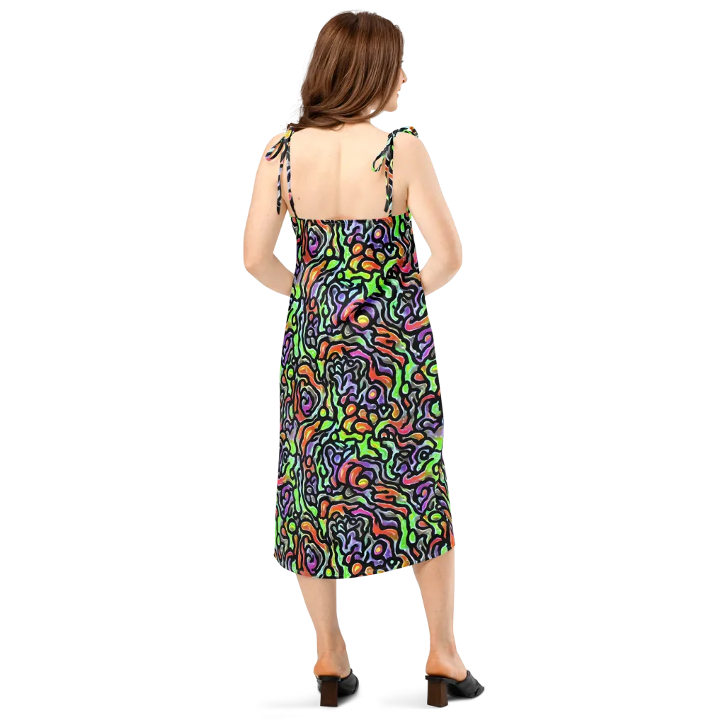 Synthetic Aurora on Slip Dress — Back
