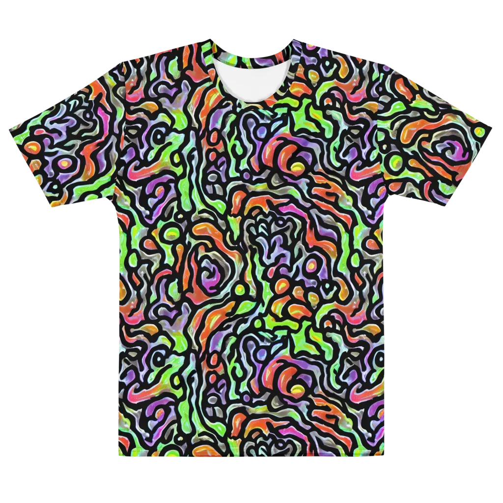 Synthetic Aurora on Men's Cotton Crew Neck T-Shirt — Front