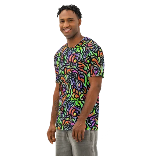 Synthetic Aurora on a Men's Cotton Crew Neck T-Shirt