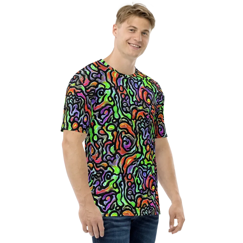 Synthetic Aurora on Men's Crew Neck T-Shirt — Right