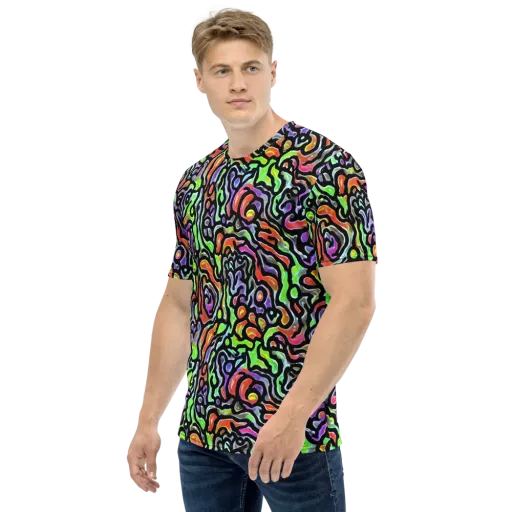 Synthetic Aurora on a Men's Crew Neck T-Shirt