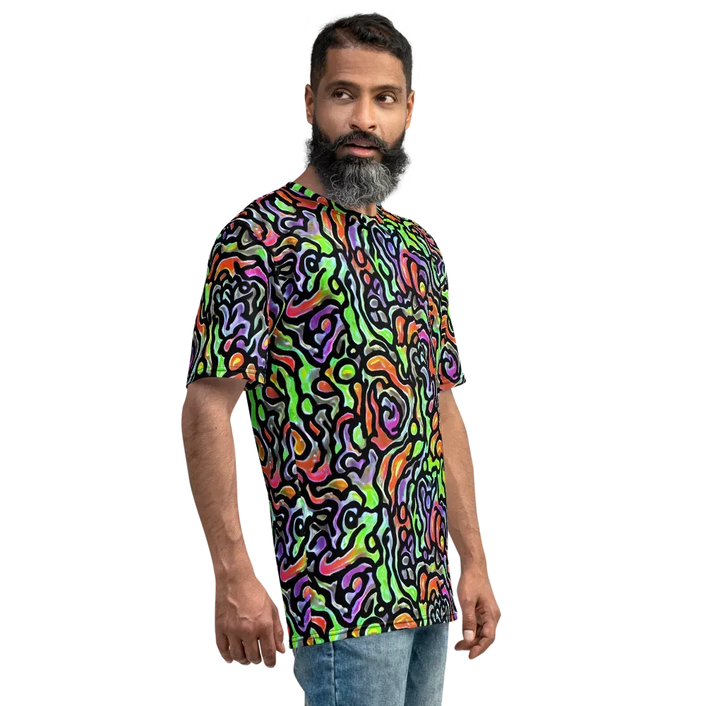 Synthetic Aurora on Men's Crew Neck T-Shirt — Right