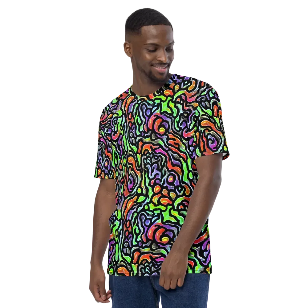 Synthetic Aurora on Men's Crew Neck T-Shirt — Left