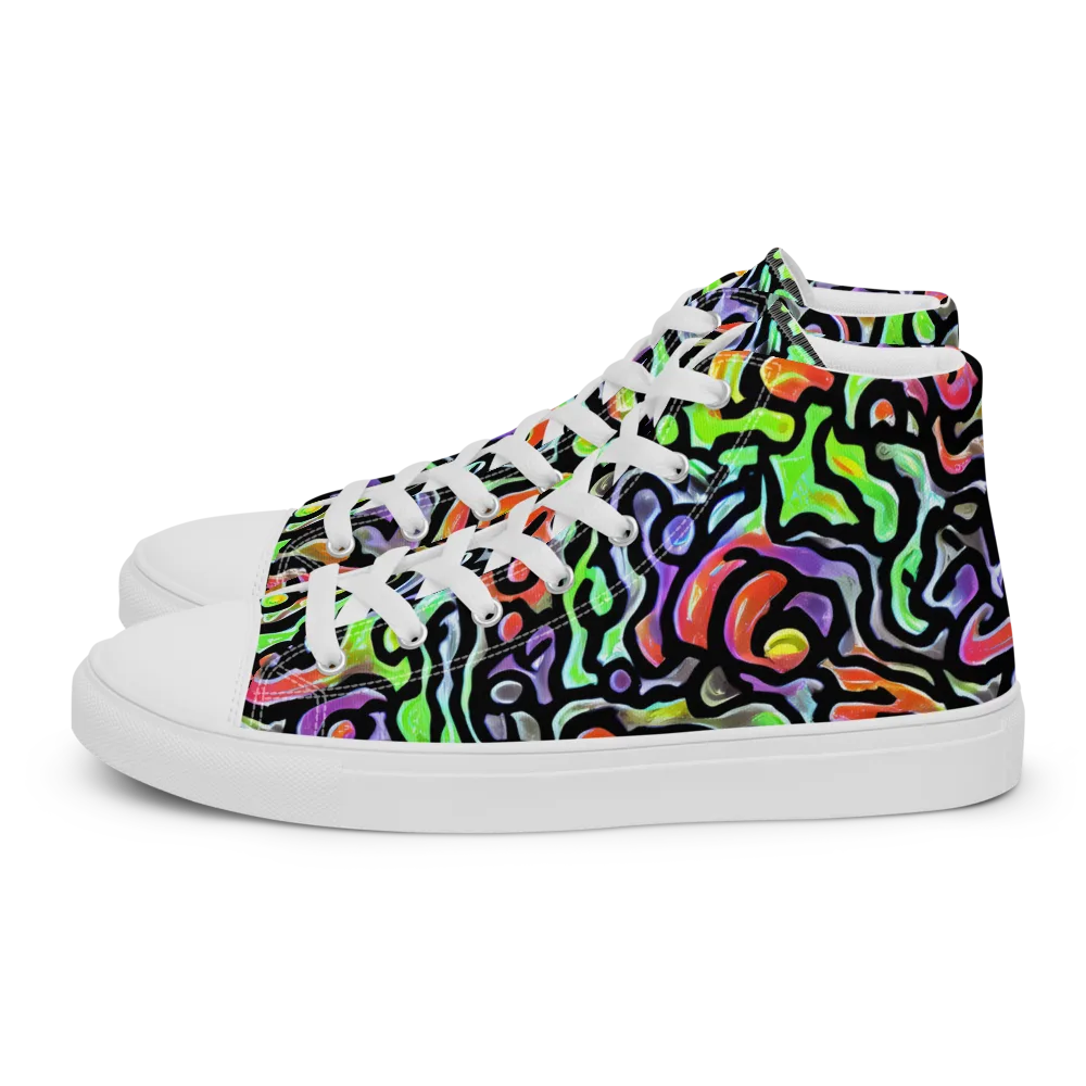 Synthetic Aurora on Men's High Top Canvas Shoes — Left