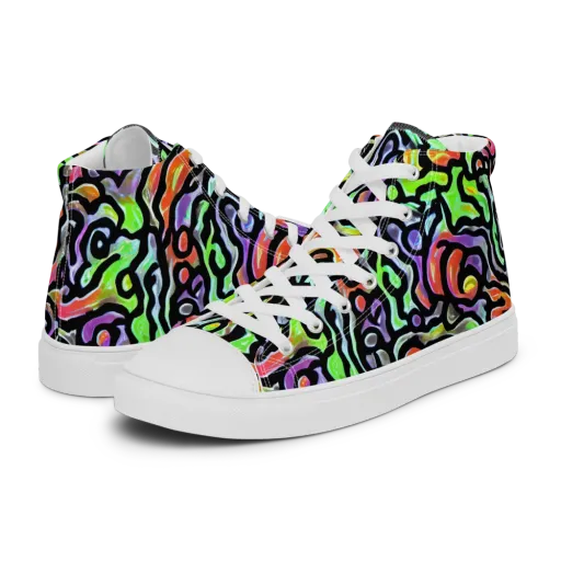 Synthetic Aurora on a Men's High Top Canvas Shoes