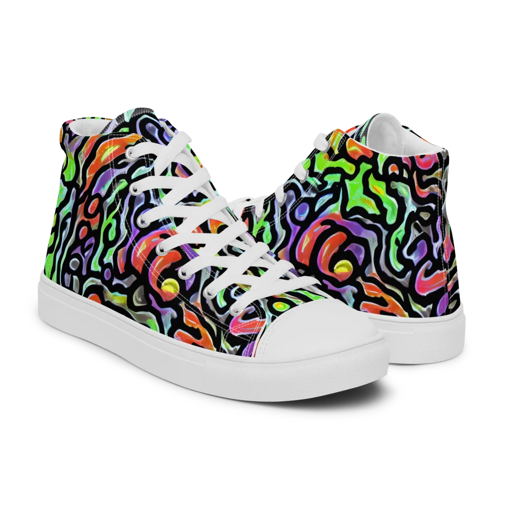 Synthetic Aurora on Men's High Top Canvas Shoes — Right