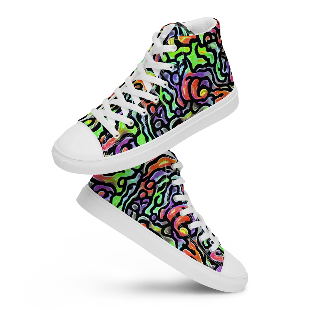 Synthetic Aurora on Men's High Top Canvas Shoes — Front