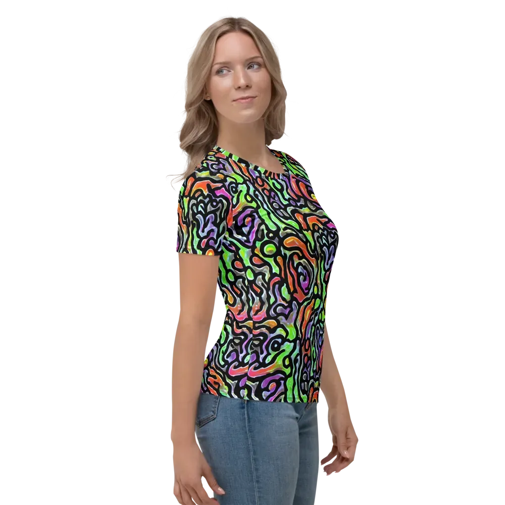 Synthetic Aurora on Women's Crew Neck T-Shirt — Right
