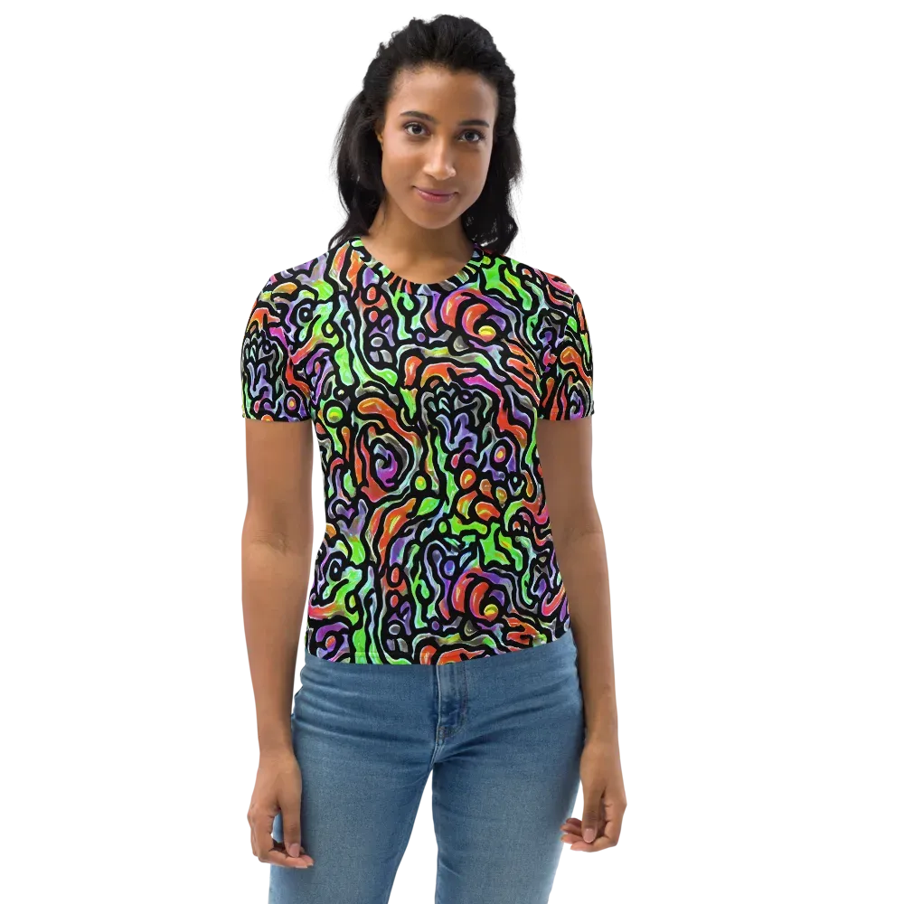 Synthetic Aurora on Women's Crew Neck T-Shirt — Front
