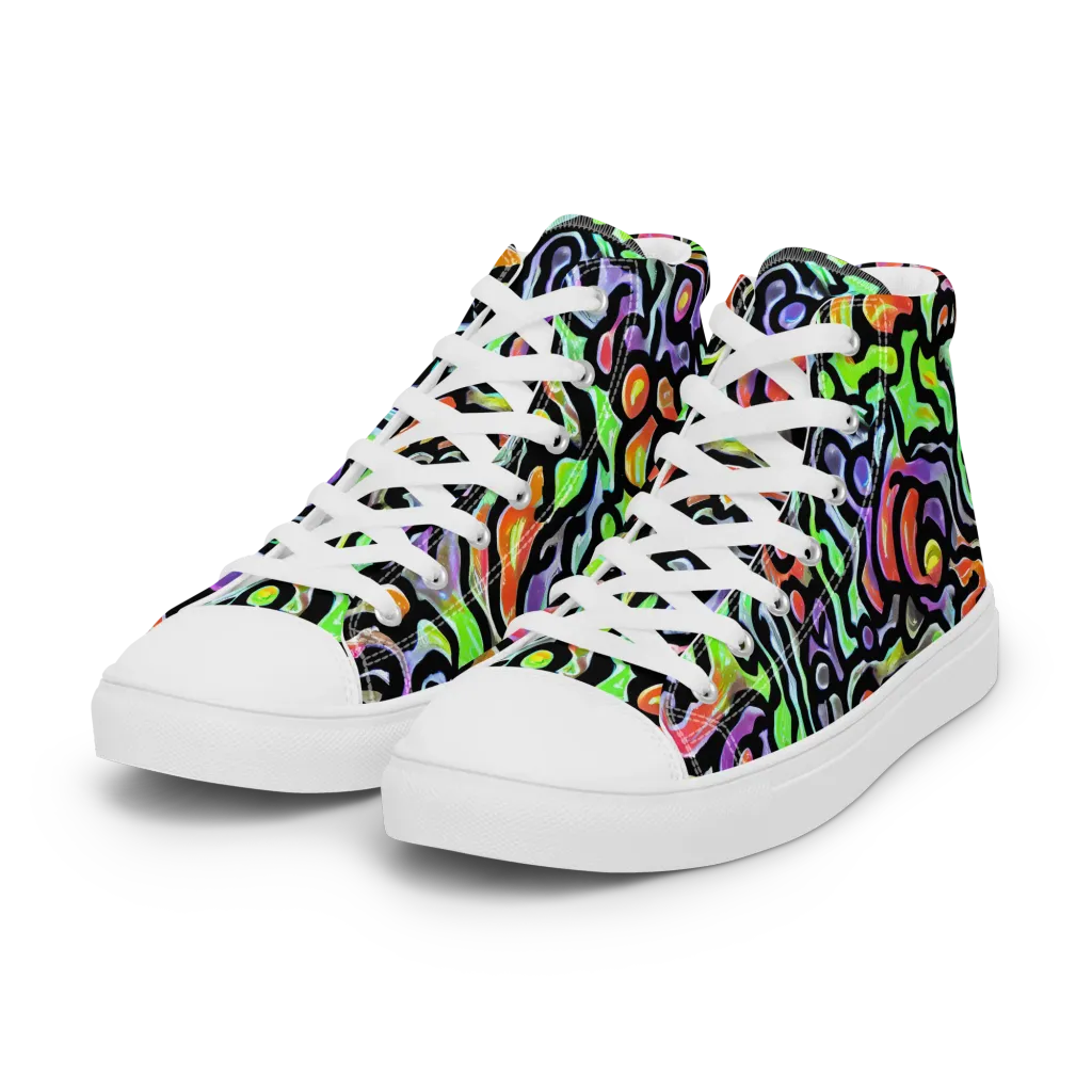 Synthetic Aurora on Women's High Top Canvas Shoes — Left Front