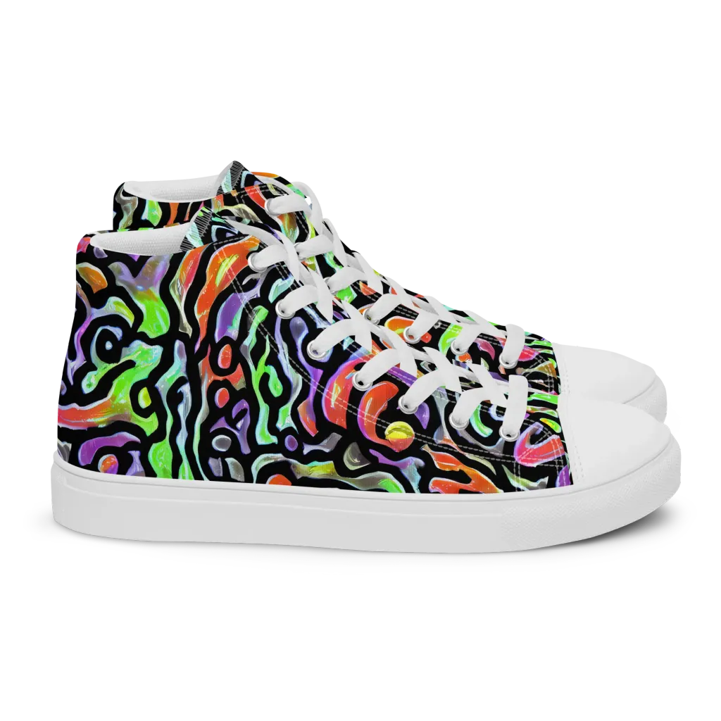 Synthetic Aurora on Women's High Top Canvas Shoes — Right