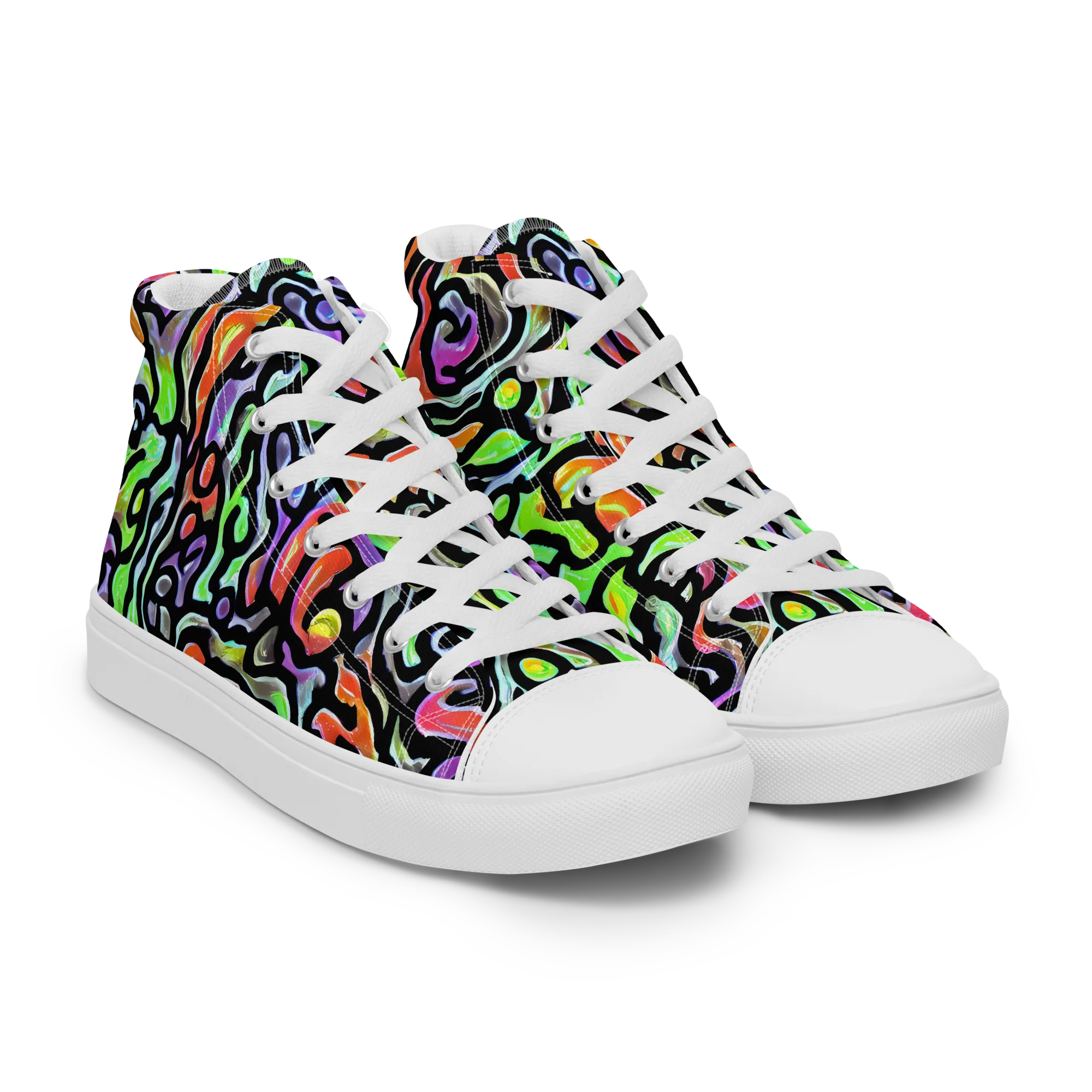 Synthetic Aurora on Women's High Top Canvas Shoes — Right Front