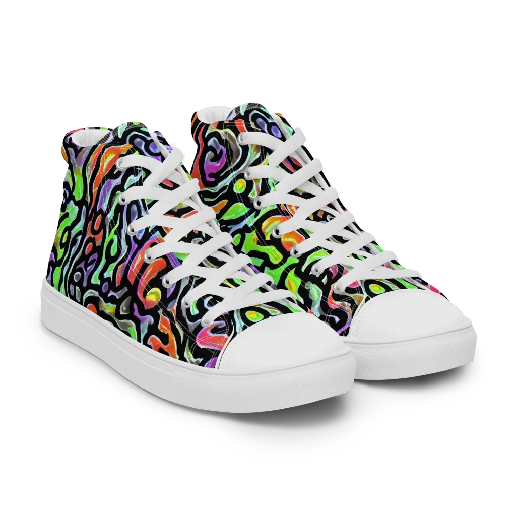 Synthetic Aurora on Women's High Top Canvas Shoes — Right Front