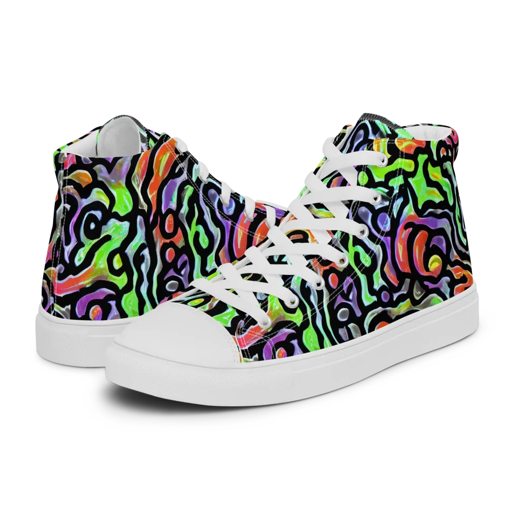 Synthetic Aurora on Women's High Top Canvas Shoes — Left