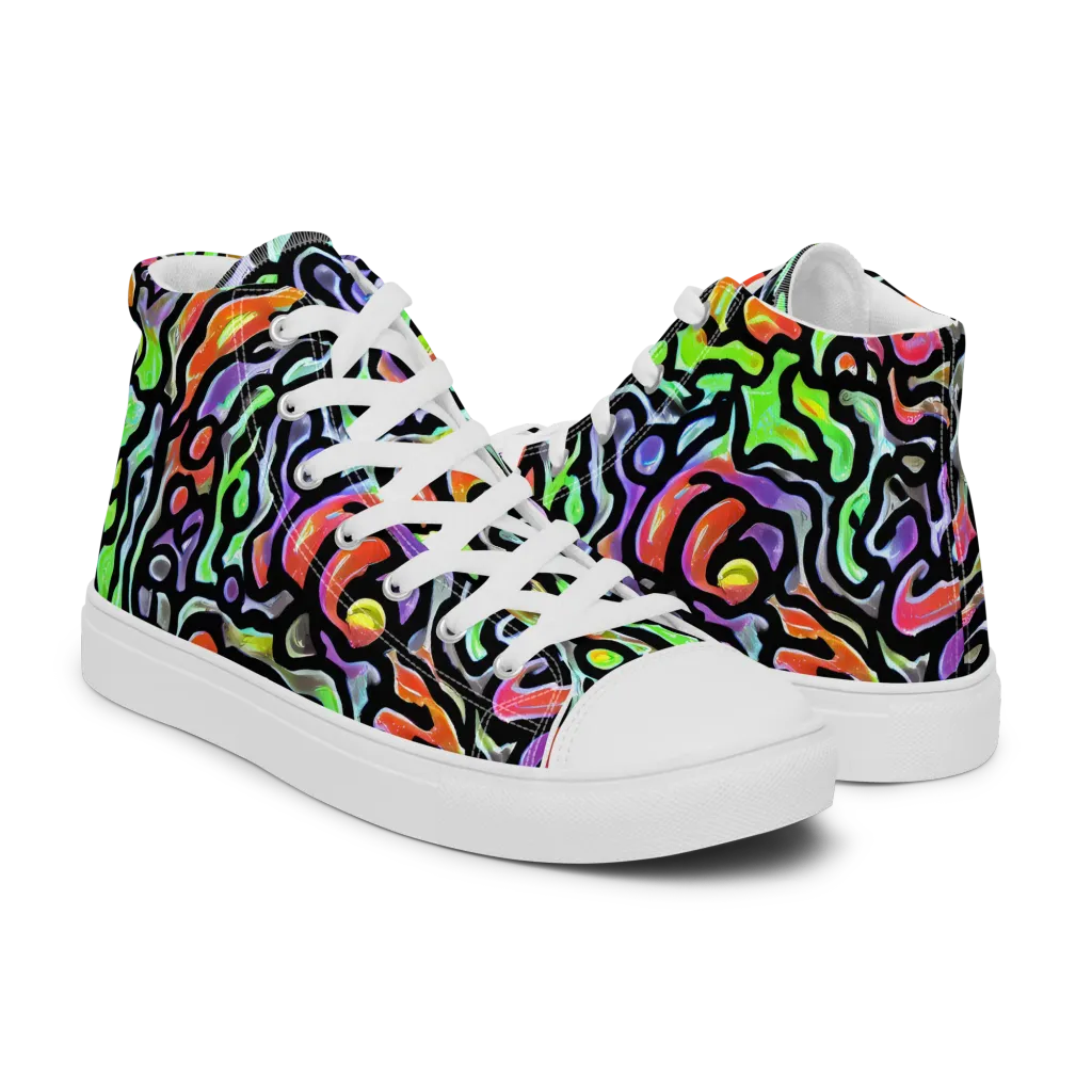 Synthetic Aurora on Women's High Top Canvas Shoes — Right