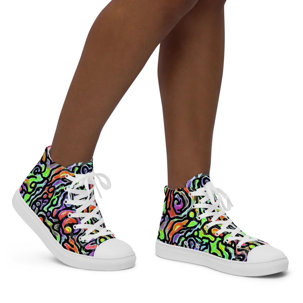 Synthetic Aurora on Women's High Top Canvas Shoes — Right