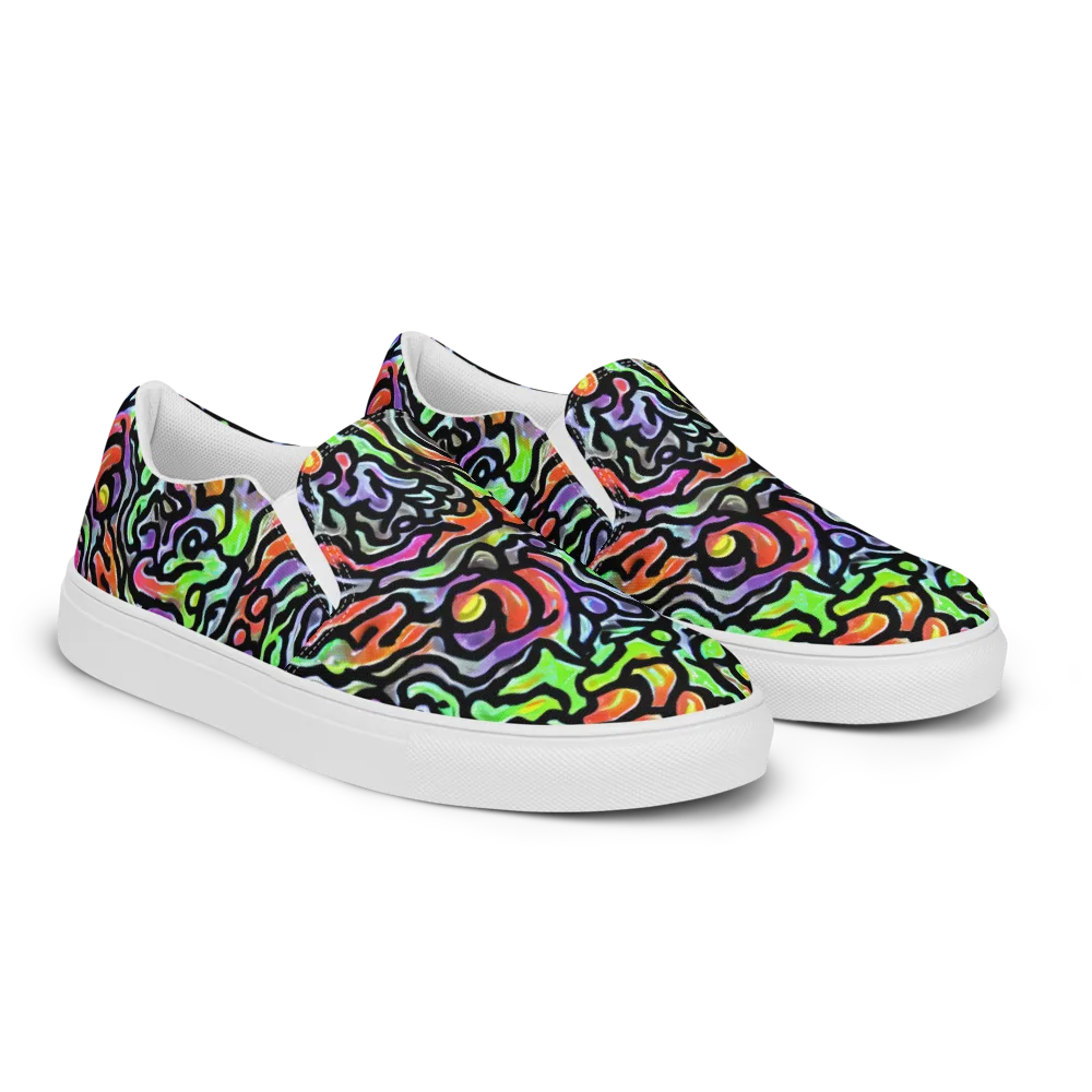 Synthetic Aurora on Men's Slip-On Canvas Shoes — Right Front