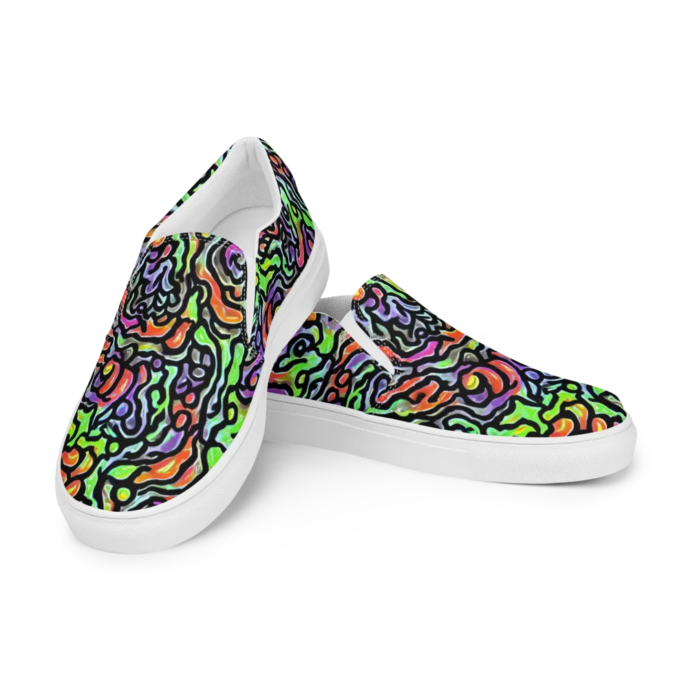 Synthetic Aurora on Men's Slip-On Canvas Shoes — Left Front