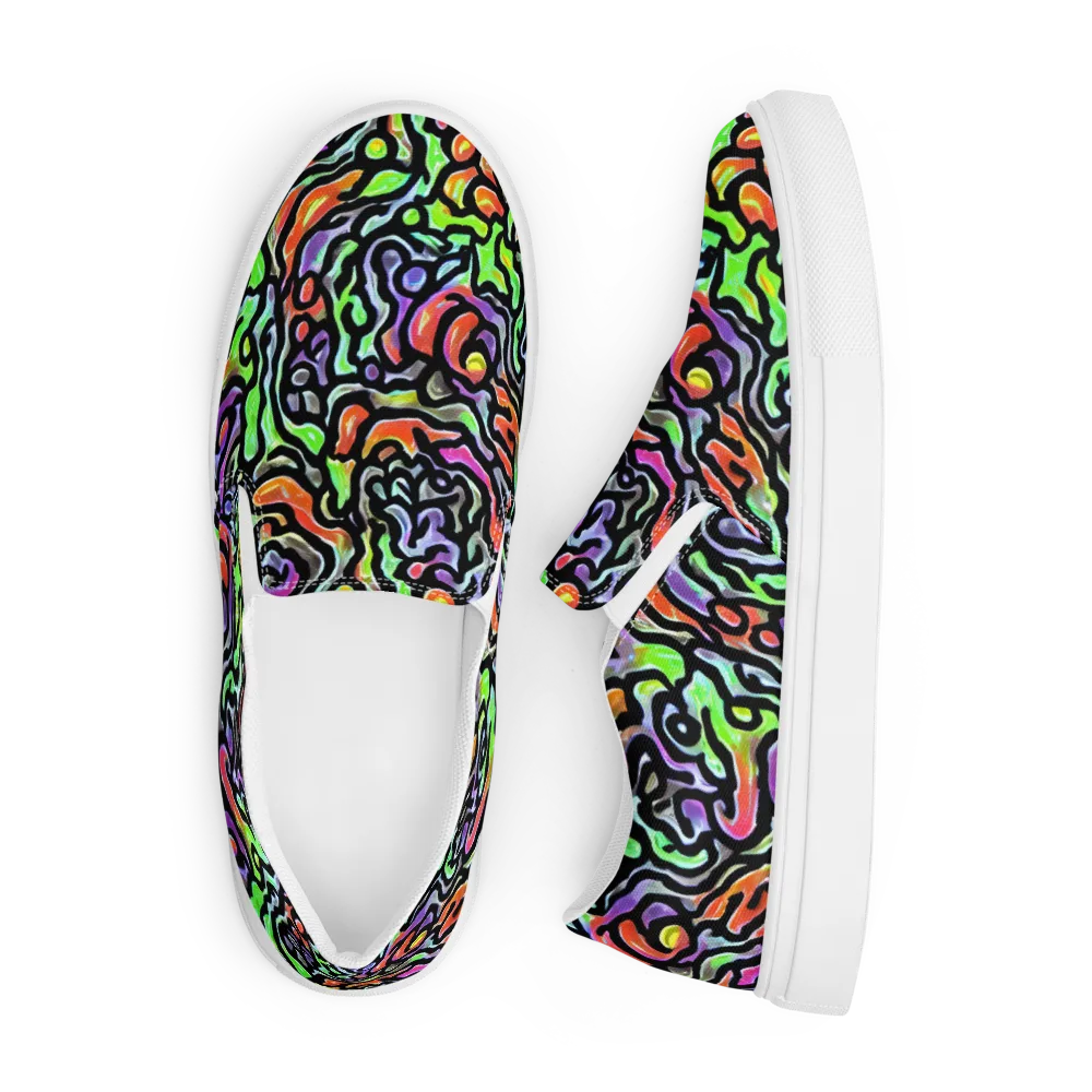 Synthetic Aurora on Men's Slip-On Canvas Shoes — Front
