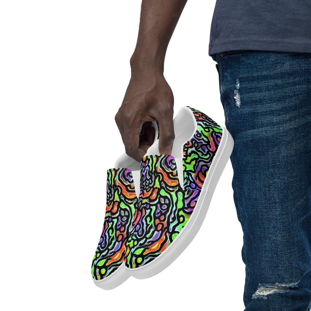 Synthetic Aurora on Men's Slip-On Canvas Shoes — Left Front