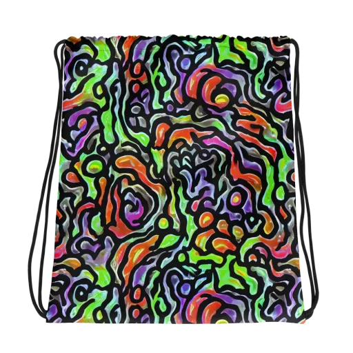 Synthetic Aurora on a Drawstring Bag
