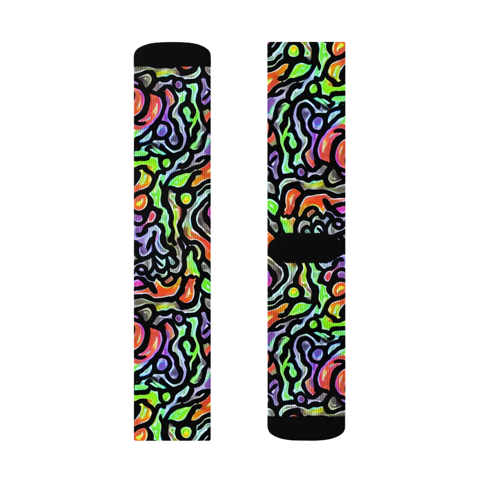 Synthetic Aurora on Socks — Left Sock