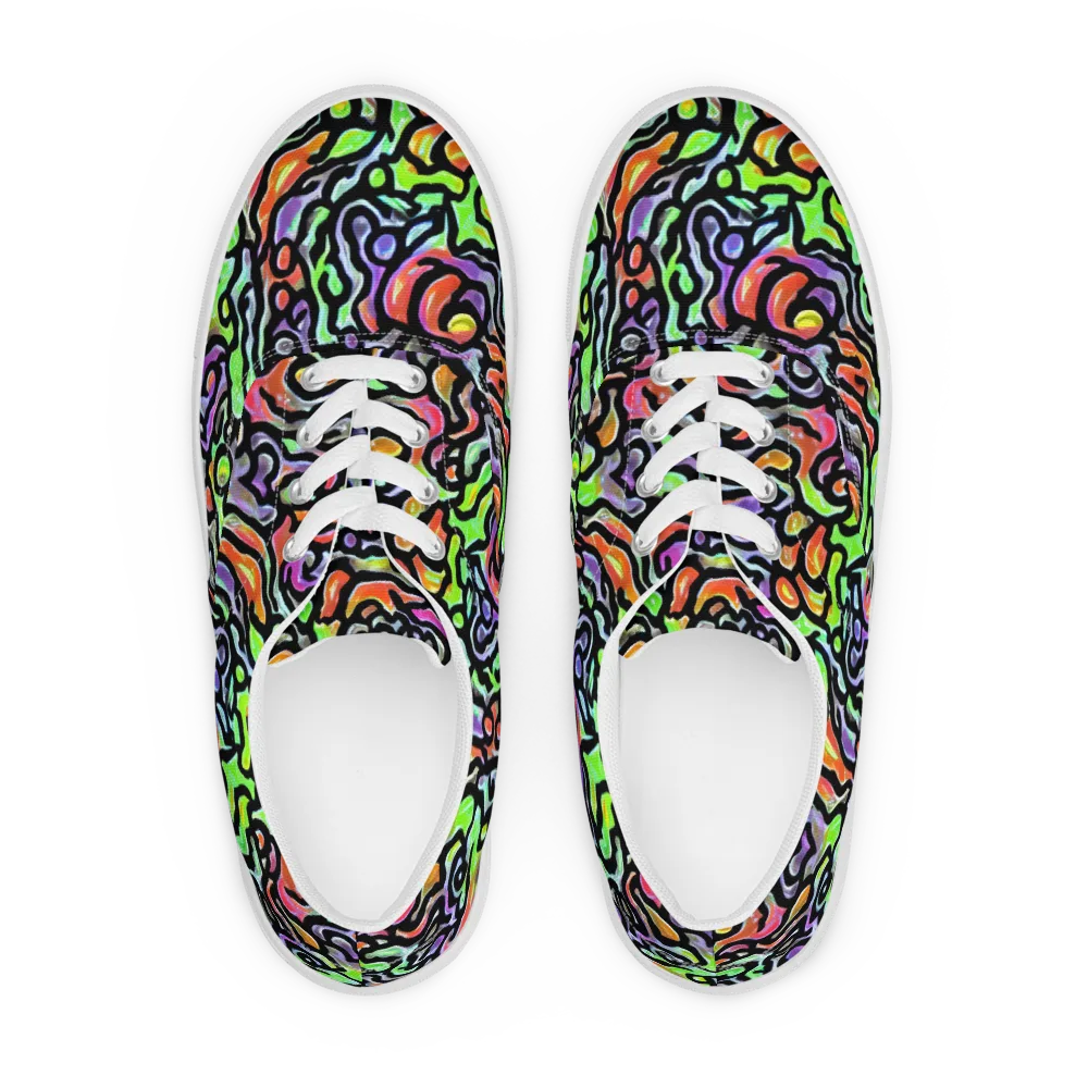 Synthetic Aurora on Men's Lace-Up Canvas Shoes — Front