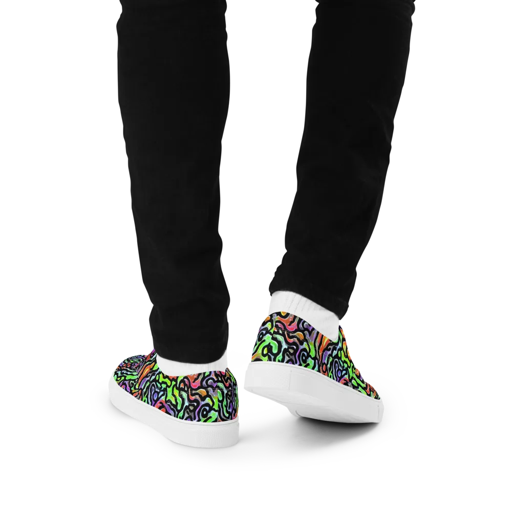 Synthetic Aurora on Men's Lace-Up Canvas Shoes — Back