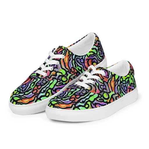 Synthetic Aurora on a Men's Lace-Up Canvas Shoes