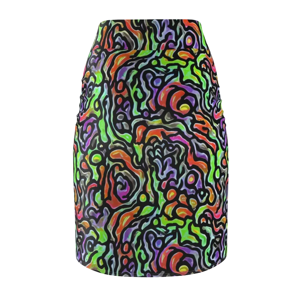 Synthetic Aurora on Pencil Skirt — Back