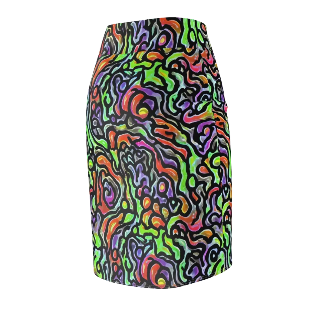 Synthetic Aurora on Pencil Skirt — Back Side