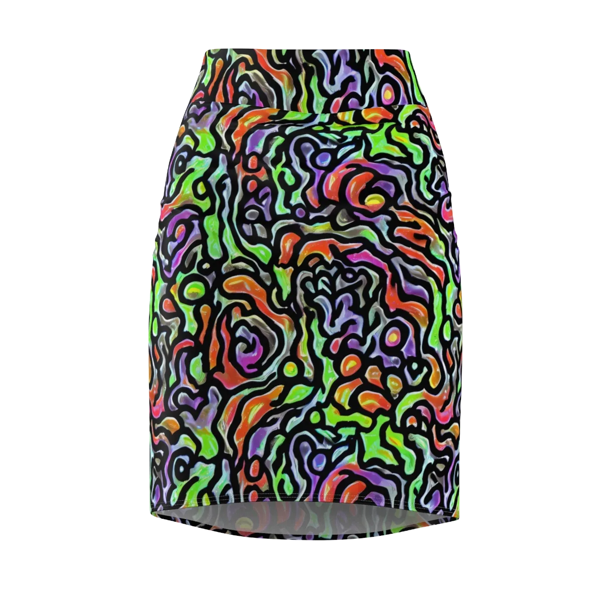 Synthetic Aurora on Pencil Skirt — Front