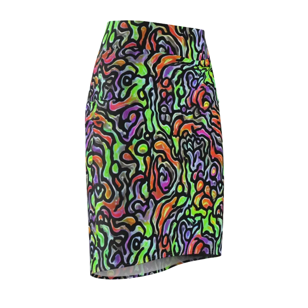 Synthetic Aurora on Pencil Skirt — Front Side