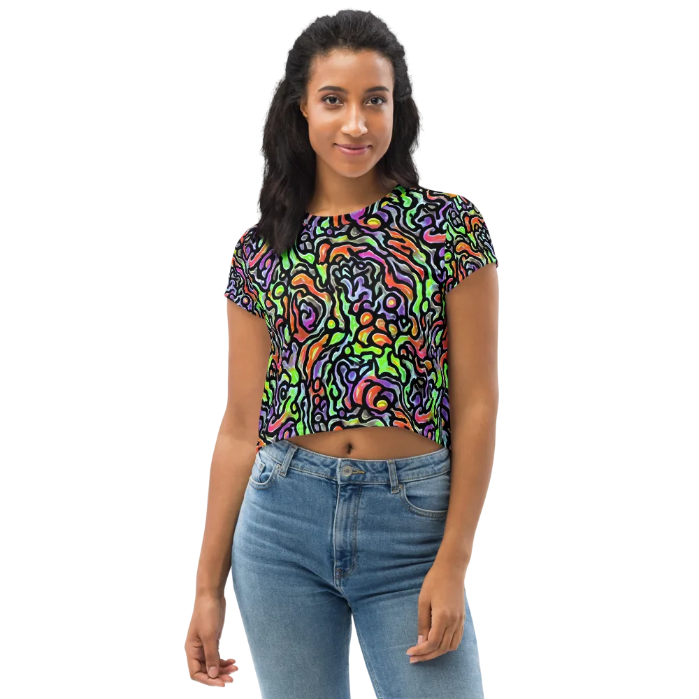 Synthetic Aurora on Crop Tee — Front