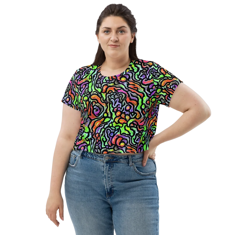 Synthetic Aurora on Crop Tee — Front