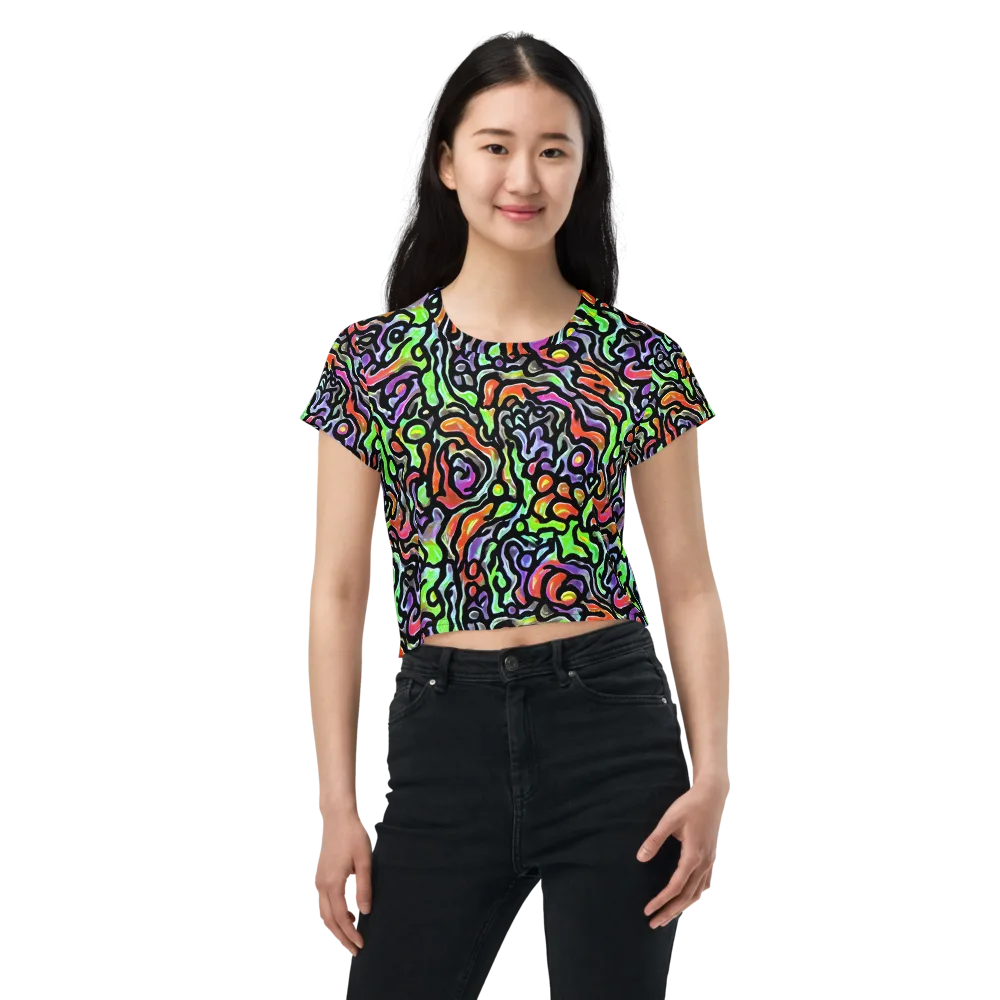 Synthetic Aurora on Crop Tee — Front