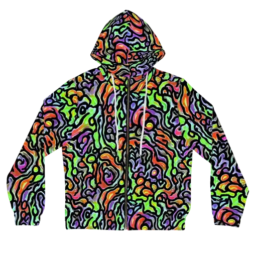 Synthetic Aurora on a Women's Full-Zip Hoodie