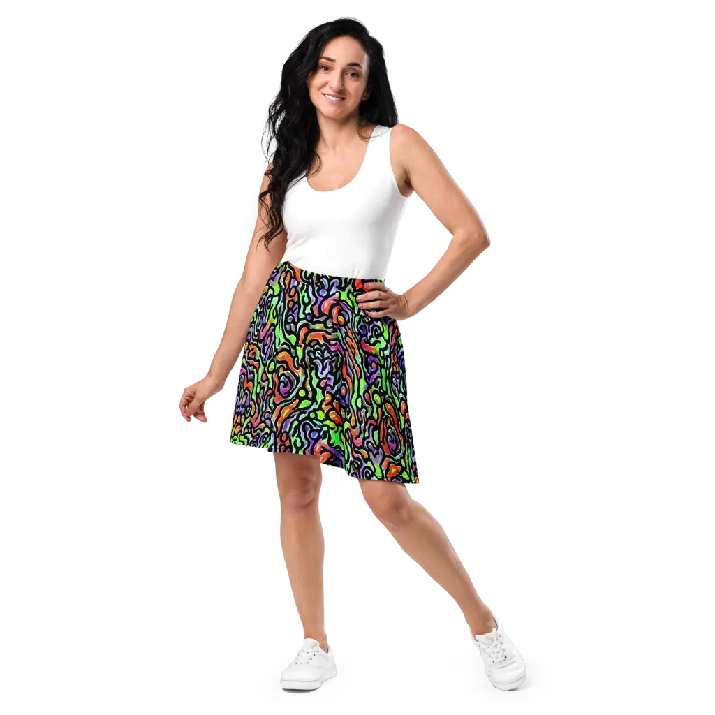 Synthetic Aurora on Skater Skirt — Front
