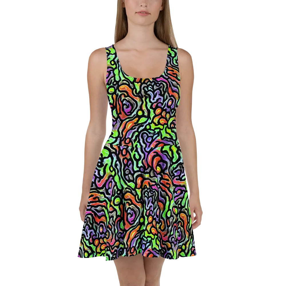 Synthetic Aurora on Skater Dress — Front