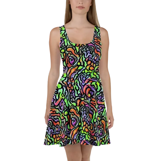 Synthetic Aurora on a Skater Dress