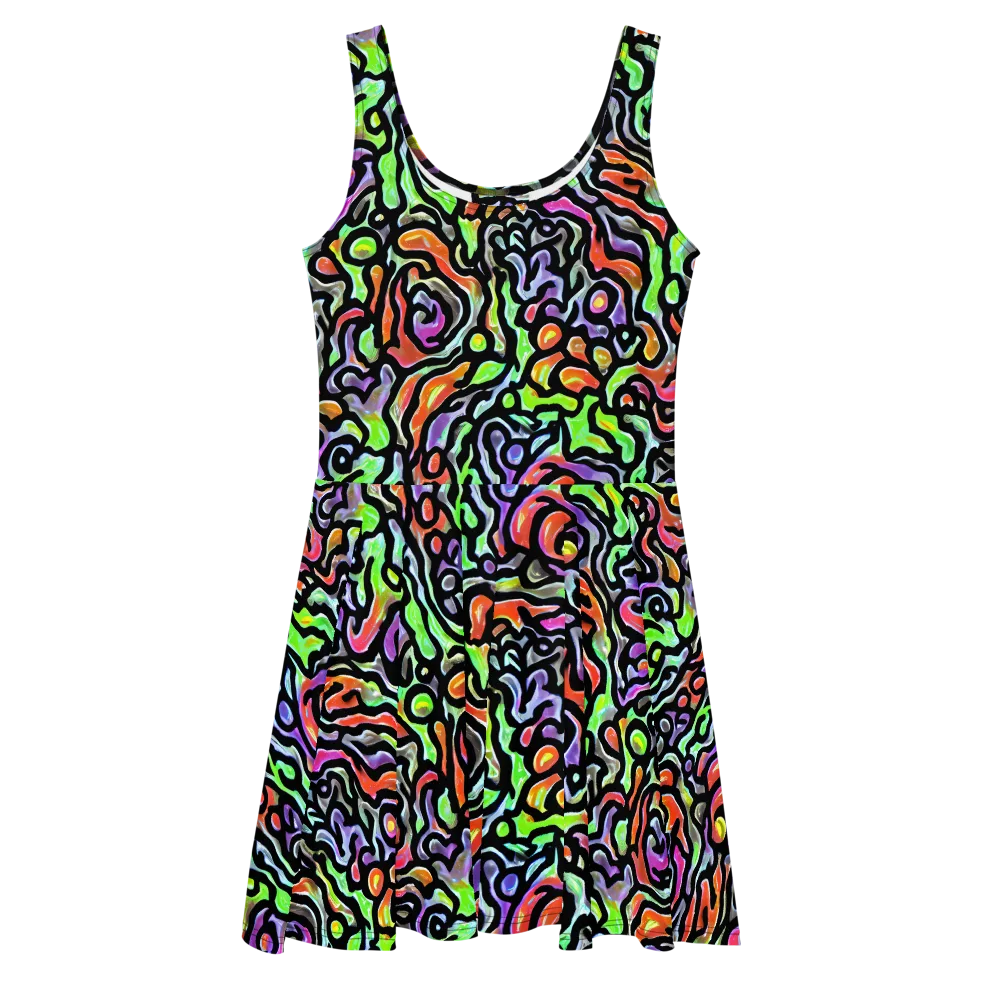 Synthetic Aurora on Skater Dress — Front