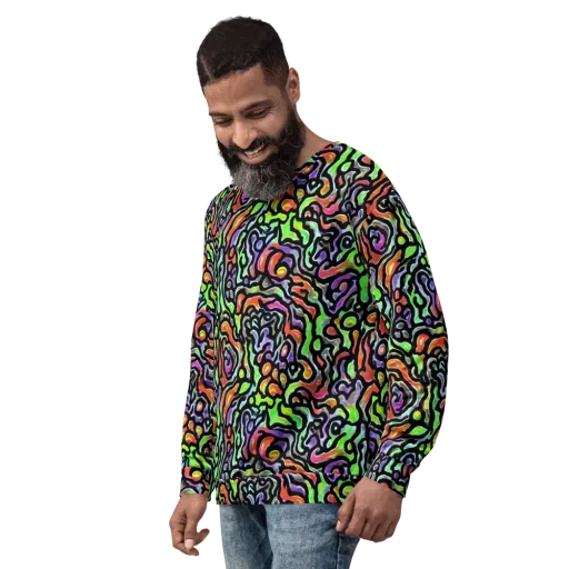 Synthetic Aurora on a Sweatshirt