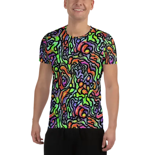 Synthetic Aurora on a Men's Athletic T-Shirt