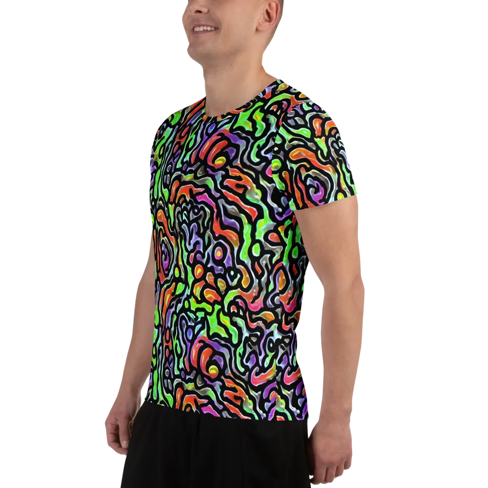 Synthetic Aurora on Men's Athletic T-Shirt — Left