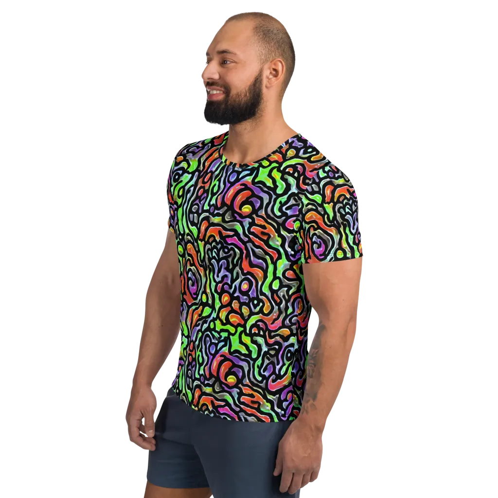 Synthetic Aurora on Men's Athletic T-Shirt — Left