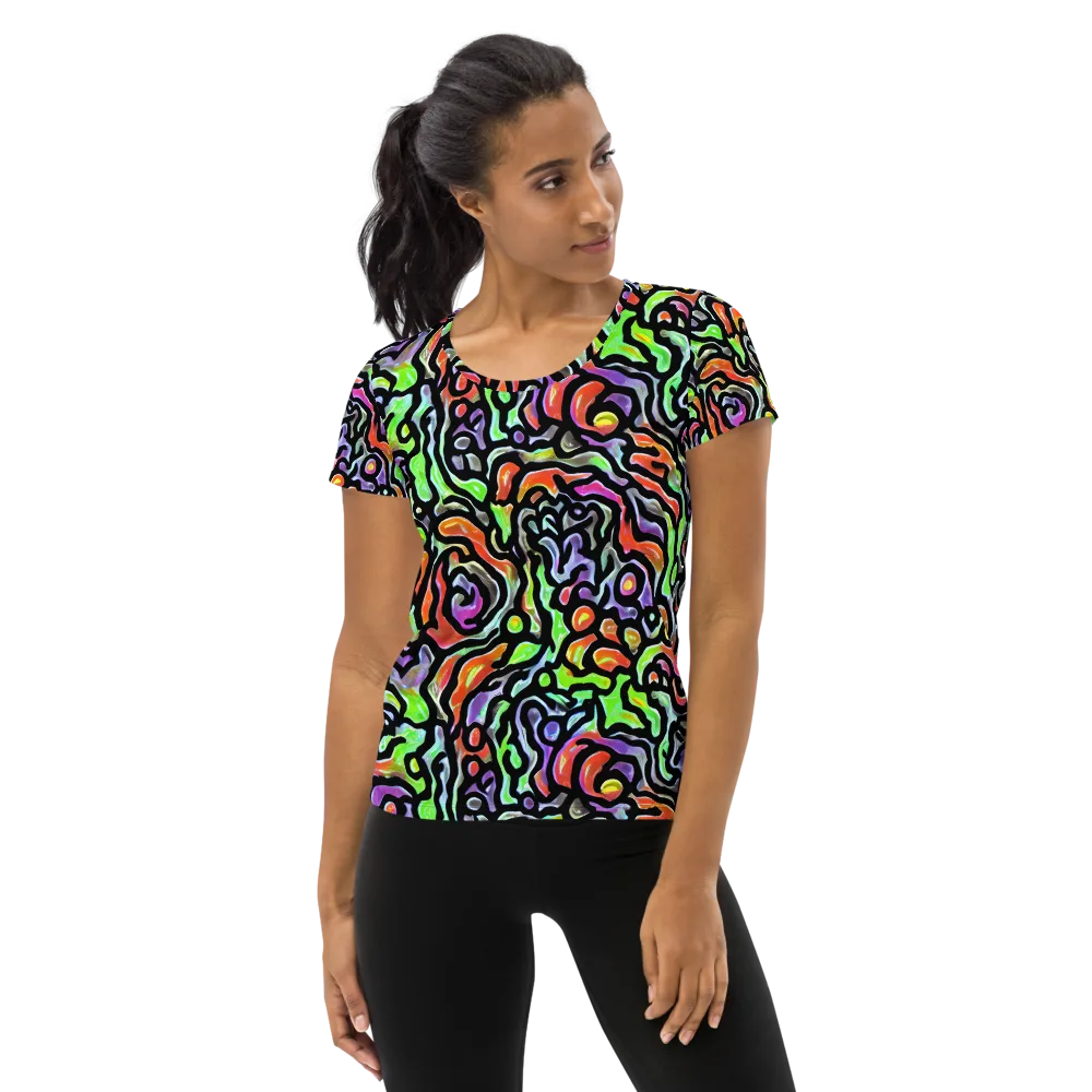Synthetic Aurora on Women's Athletic T-Shirt — Front