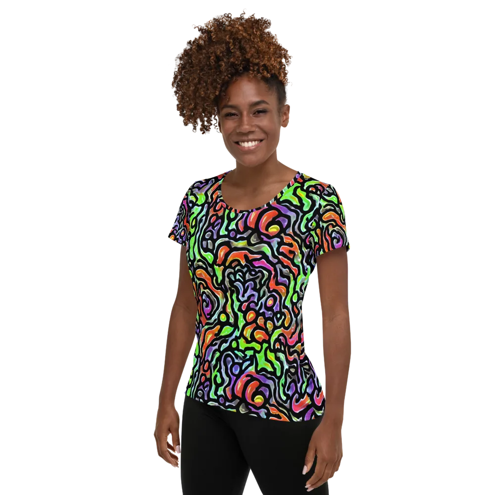Synthetic Aurora on Women's Athletic T-Shirt — Left
