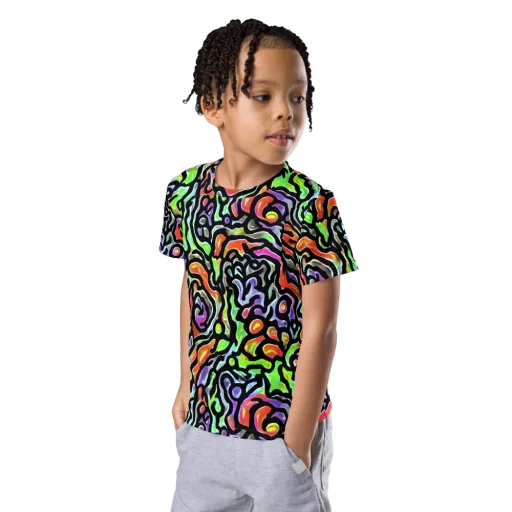 Synthetic Aurora on a Kids Crew Neck T-Shirt